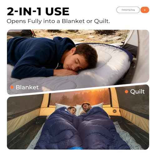TANSTRIDER Sleeping Bags for Adults Warm Weather,Backpacking Compact Lightweight Camping Sleeping Bag with Compression Sac...
