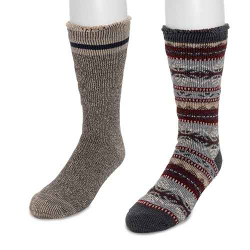 MUK LUKS mens 2 Pk Heat Retainer Socks