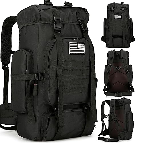 Bkcmy 45L Hiking Backpack Waterproof Travel Backpack Lightweight Outdoor Daypack Camping Backpack for Men Women (Black)