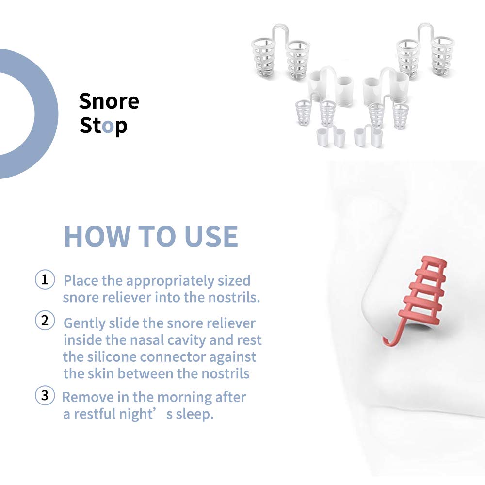 8 Pack Nose Vents to Ease Breathing Anti Snoring Nose Vents with Different Size Breathing Relief Nasal Dilator Includes Travel Case