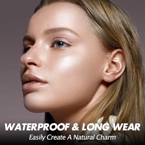 FOCALLURE Shimmer Face Highlighter Makeup Powder, Gel to Powder Glow Finish, Leaving a Lightweight & Healthy Radiance, Lon...
