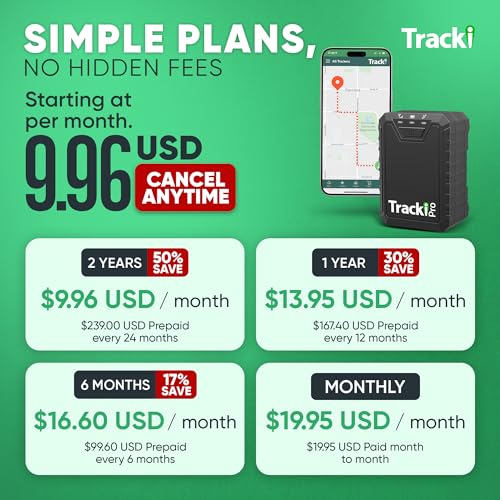 Tracki Pro GPS Tracker for Vehicles – Magnetic Waterproof 4G LTE Car Tracker, Long-Life Battery Up to 7 Months, Unlimited ...