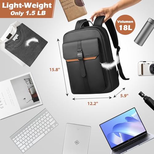 hk Slim Laptop Backpack for Men Women, Lightweight Business Backpacks 15.6 Inch Water-resistant Computer Bag for College W...