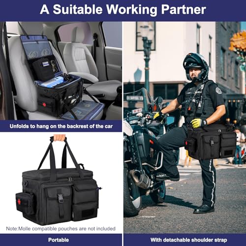 Patrol Bag Law Enforcement Police Gear Bag, Car Front Seat Organizer Tactical Officer Duty Bags, Police Car Accessories fo...