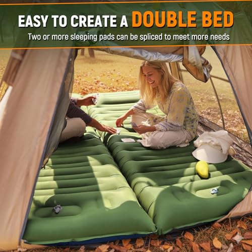 Myxslop Camping Sleeping Pad, Thick 5 Inch Camping Mat with Pillow Built-in Foot Pump Ultralight Inflatable Sleeping Pads ...
