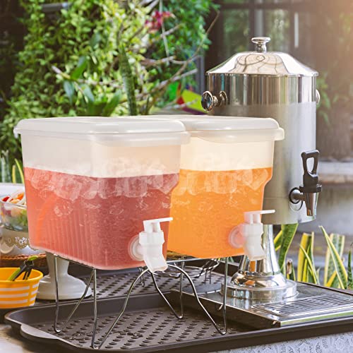 Hoolerry 4 Pcs 0. 8 Gallon Beverage Drink Dispenser for Fridge, Plastic Liquid Drink Juice Container with Spigot Cold Lemo...