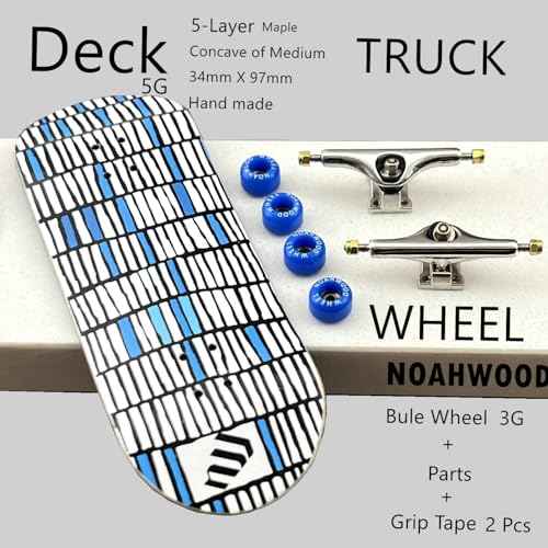 PRO Fingerboards Finger Skateboards(NW9.0 Kickflip Deck 98mmx34mm 5-Layer Colour Maple Wooden Handmade)+(NW Prince 34mm Trucks)+(NW ii Logo Handmade Wheels)(Fance)