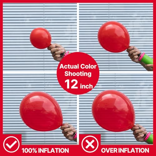PartyWoo Red Balloons 100 pcs 10 Inch Matte Red Latex Helium Balloons for Graduation Wedding Independence Day Valentine's ...