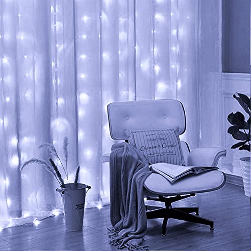 FUNPENY Window Curtain String Lights, 300 LED 8 Lighting Modes Fairy Lights USB Powered, Waterproof Lights for Christmas B...