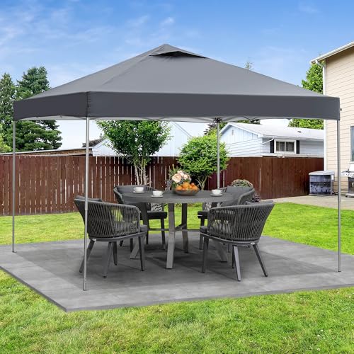 GDY 10x10 Pop Up Canopy Tent, Easy Set up Outdoor Silver Coated Beach Gazebos, Carpas for Pool, Events, Parties, and Campi...