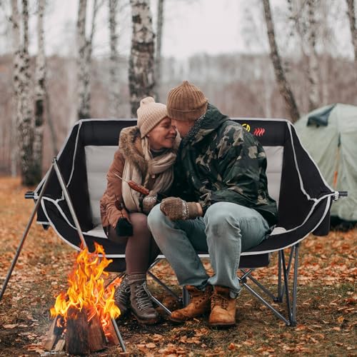 Nice C Heated Camping Chair with Battery, Outdoor Heated Folding Chairs, Double Padded Camping Chair for Adults, Camping C...