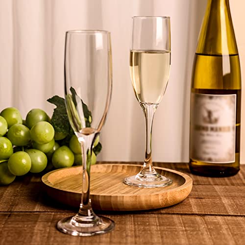HAKEEMI Champagne Flutes Set of 6, Classic Champagne Glasses Bulk, Elegant Toasting Flutes, 6 oz