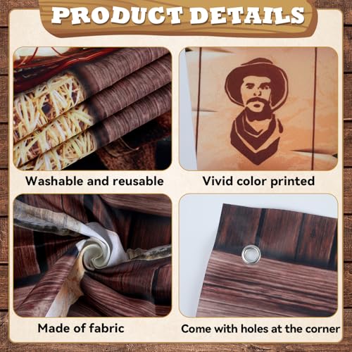 Wild West Party Decorations West Cowboy Photo Booth Prop Western Door Rodeo Banner Large Fabric Cowboy Backdrop Background...