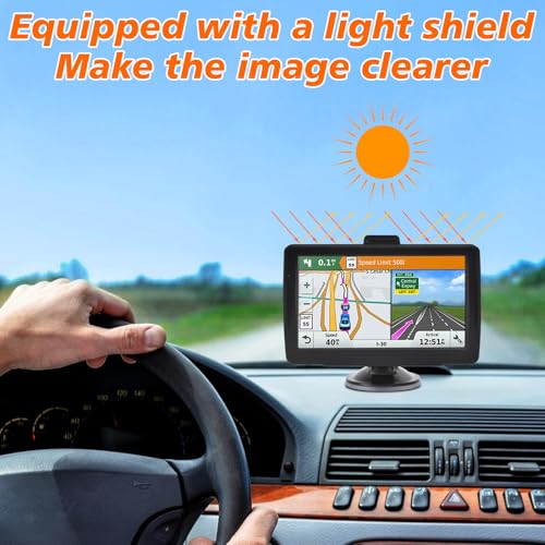 GPS Navigator for Car2025 Latest 7-Inch Lifetime Free North America Map Updates, Speed Limit Alerts, and Red Light Camera ...