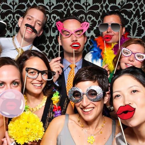 50s Party Photo Booth Props 67 Count