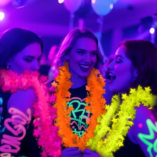 Mega-L 12 Pcs Glow in The Dark Party Necklace, Glow in The Dark Party Supplies, Neon Fluorescent Blacklight Necklace Party...