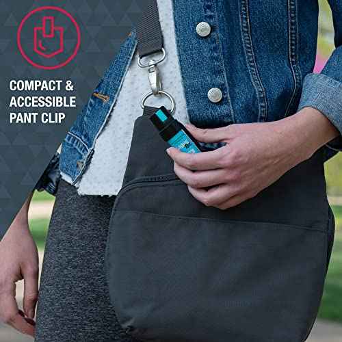 SABRE Pepper Gel with Attachment Clip, Protect Against Multiple Threats with 35 Bursts (5X The Competition), Gel is Safer, UV Marking Dye, Twist Lock Safety, 0.67 fl oz