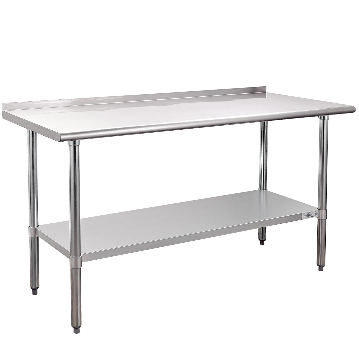 Profeeshaw Stainless Steel Prep Table NSF Commercial Work Table with Backsplash and Undershelf for Kitchen Restaurant 60x24 Inch