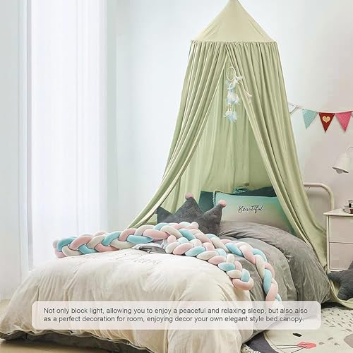 Bunnikins & Clover Bed Canopy for Girls Boys Bedroom Decor, Round Dome Mosquito Net for Baby Crib, Nook Castle Game Tent N...