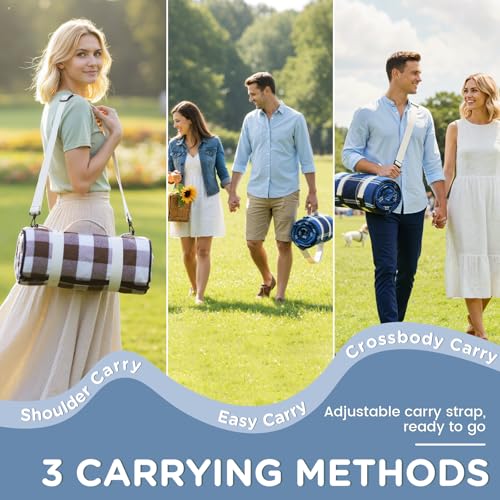 RYCHIC Waterproof Picnic Blanket Beach Outdoor Camping Mat Extra Large Foldable Cute Big Travel Essential Accessories Gift...