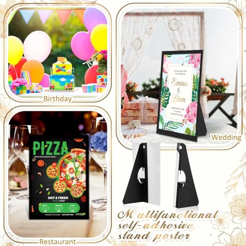 Marspark 12 Pack Poster Stand Self Stick Easel Back Poster Board Stand Convenient Peel and Stick Self Adhesive Easels Disp...
