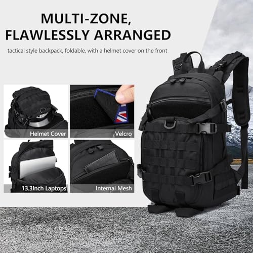 ROYAL MOUNTAIN 25L Small Tactical Backpack For Men, Military Waterproof Backpack With Multiple Pockets, 3-Day Bug Out Bag ...