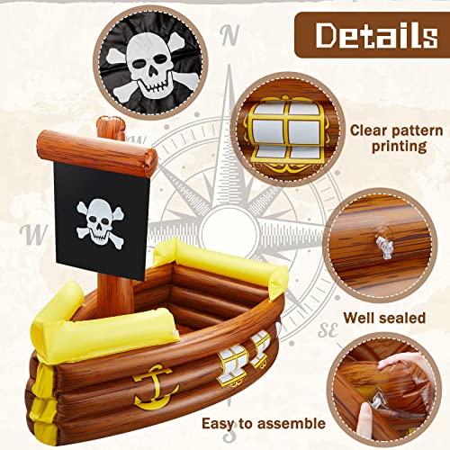 Cunhill Inflatable Pirate Ship Cooler Halloween Inflatable Cooler for Birthday Gasparilla Party Decorations Pool Party Sup...