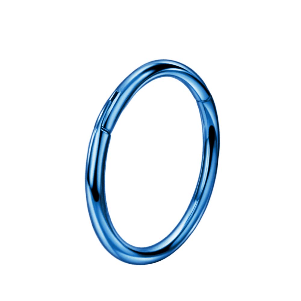 FANSING Blue Titanium Nose Rings for Women 18G 7mm Nose Hoop 18 Gauge Cartilage Earring Hoops for Helix Earlobe Rook Tragus Sept