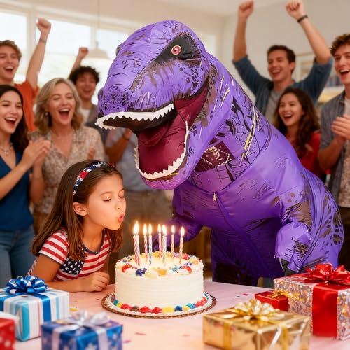 Rysotowy Inflatable Dinosaur Costume for Adults Blow up T-rex Costume Funny Party Dino Costume Fancy Halloween Costume Suit