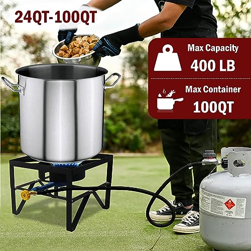 Sonret Single Burner Propane Gas Stove - Square Outdoor Propane Burner Heavy Duty - Portable Gas Stove Burner Propane Outd...