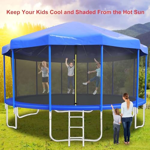 AISHULEI Trampoline Tent Canopy Shade Cover for 6ft-16ft Trampolines Covers with Frame, Outdoor Sunshade & Weather Protect...