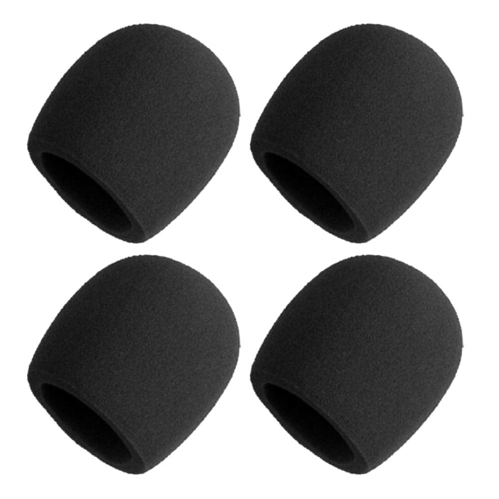 Performance Plus Deluxe Foam Ball Style Windscreen 4 Pack | Black (Ws-4 Bk)