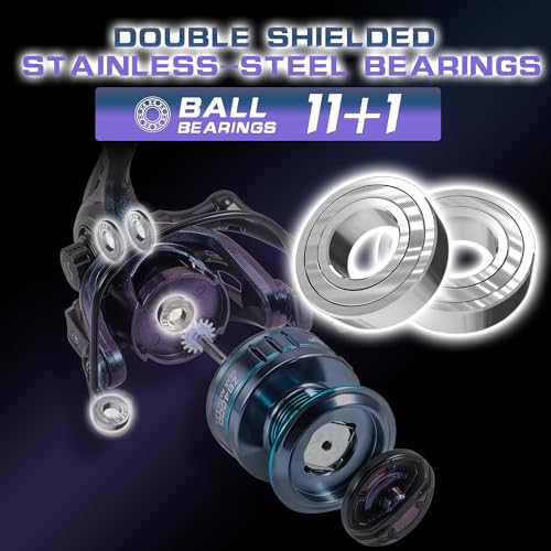 Souagyilang Chameleon Paint Spinning Fishing Rod Reel Combos,2-Section 5.9Ft Light Weight Spinner Rod with Powerful Fishin...