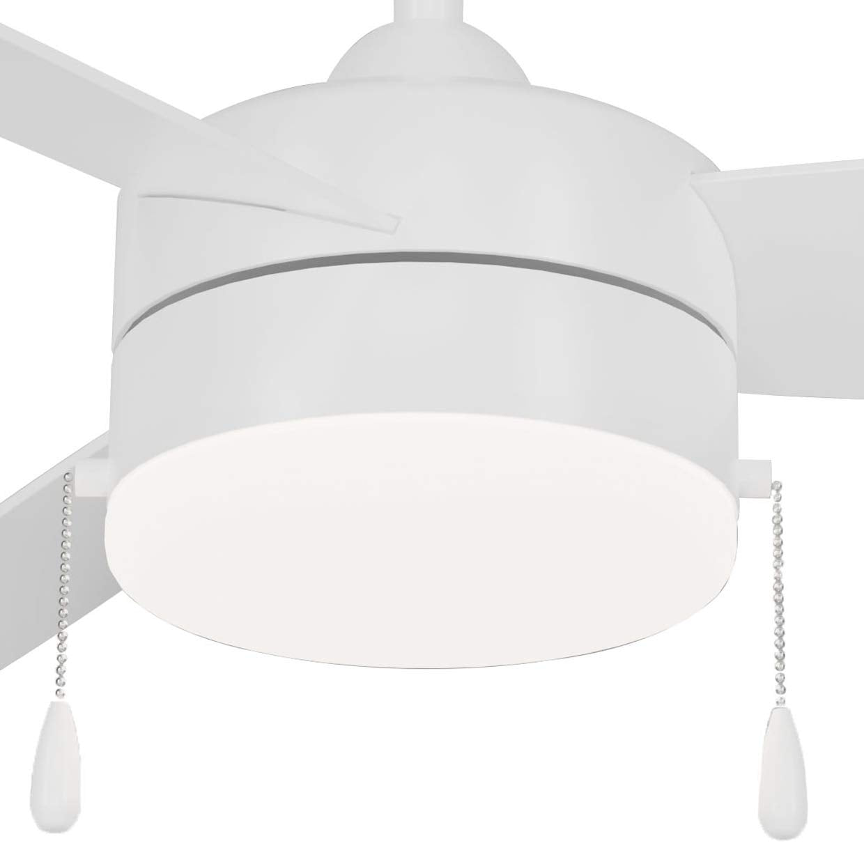 Minka-Aire F670L-Whf Airetor Iii 54 Ceiling Fan With Led Light And Pull Chain In Flat White Finish