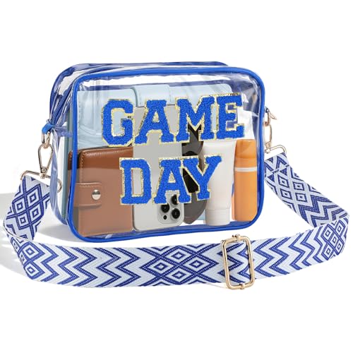 Game Day Clear Bag for Stadium Events - 9" x 7" x 2.5" Small Crossbody Purse for Women, Perfect for Football Fans
