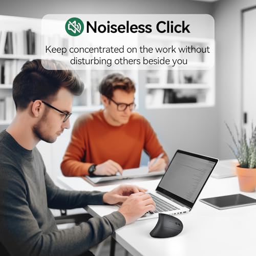 TECKNET Ergonomic Mouse, Rechargeable Vertical Ergo Mouse Wireless 800-4800 Levels 5 Adjustable DPI, Silent 2.4GHz Optical...