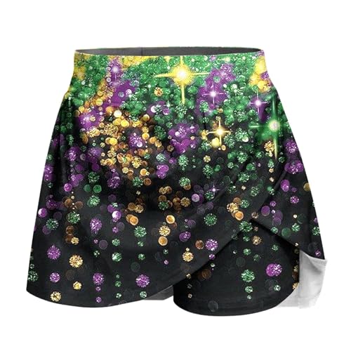 Carnival Skirts for Women Carnival Outfit Stretchy Elastic High Waisted Shorts Skirt for Carnival Parades Activities