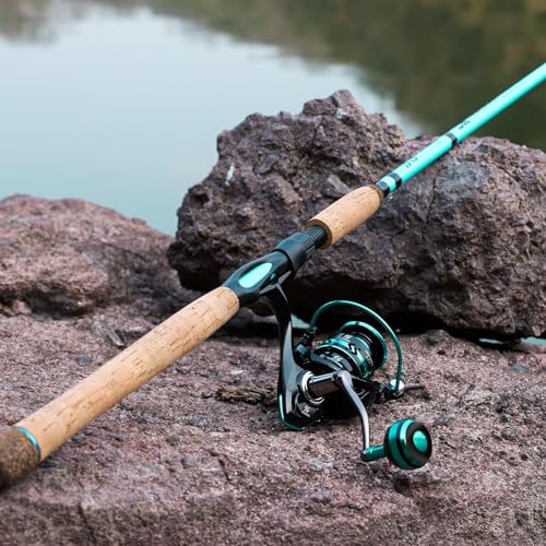 Sougayilang 7’ Fishing Rod and Reel Spinning Combo, 2 Piece Fishing Rod, Size 4000 Reel, Right/Left Handle Position, Suita...