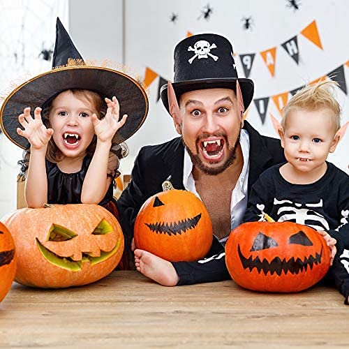 HLenyoy Vampire Teeth Fangs Elf Ears for Cosplay Costume Accessory Halloween Party Favors