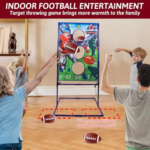 Punieayi Football Toss Game with 4 Inflatable Balls, Football Throwing Target Games for Boys 8-12, Sports and Outdoors Toy...