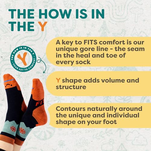 FITS Rugged Max Cushion Boot Socks, Heavy Expedition Hiking and Camping Essentials with Merino Wool Interior