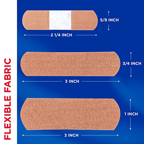 BAND-AID Brand Flexible Fabric Adhesive Bandages with Memory-Weave Fabric, Quilt-Aid Comfort Pad & Hurt-Free Pad; Wound Ca...