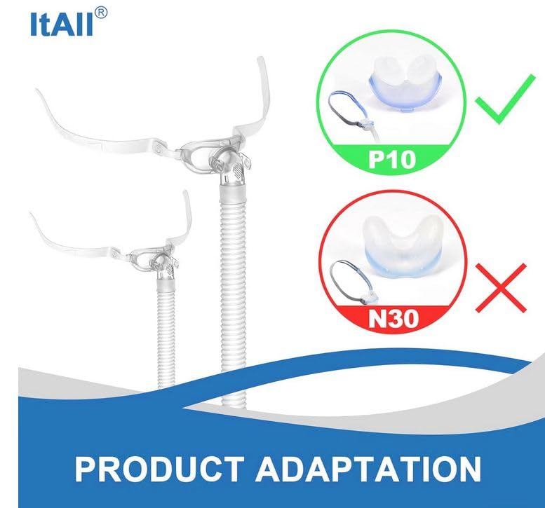 2PCs Replacement Tubing and Support Set for Airfit P10, Short Tube & Supportive Frame Assembly with Improved Swivel Design, Added Flexibility & Comfort，ItAll Supplies for CPAP Users