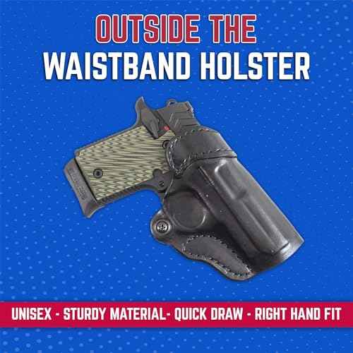 DeSantis Criss-Cross Gun Holster, Versatile Concealed Carry Holster, Fits SIG P938, Kimber Micro 9, and Springfield 911 9MM, Unisex Cross-Draw Carry Holster, Right-Hand Draw, Black