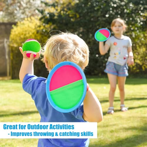 Ayeboovi Toss and Catch Ball Set Boys Toys Outdoor Toys Yard Games Outside Games Beach Toys for Kids Ball and Catch Game w...