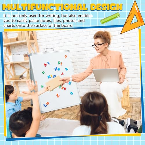 Lincia 36 x 24 Inch Portable Dry Erase Board with Stand, Foldable White Board Double Sided Whiteboard Easel, Silver Alumin...