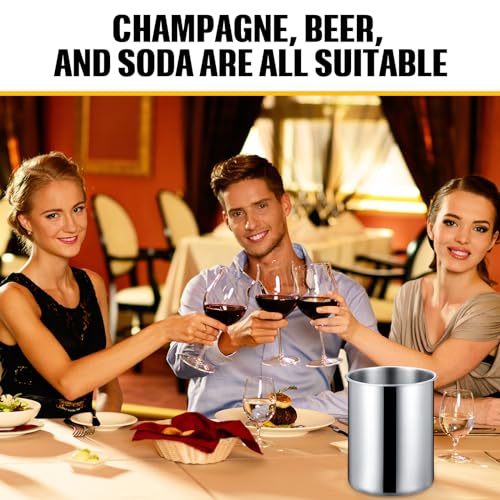Domensi 6 Pcs Wine Chiller Bucket 750 ML Champagne Bucket Stainless Steel Wine Chillers for Bottles Keeps Cold for Hours C...