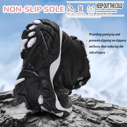 Littleplum Snow Boots for Women-Warm Fur Line Anti Slip Womens Winter Boots-Fashion Ankle Booties Sneakers for Outdoor Hiking