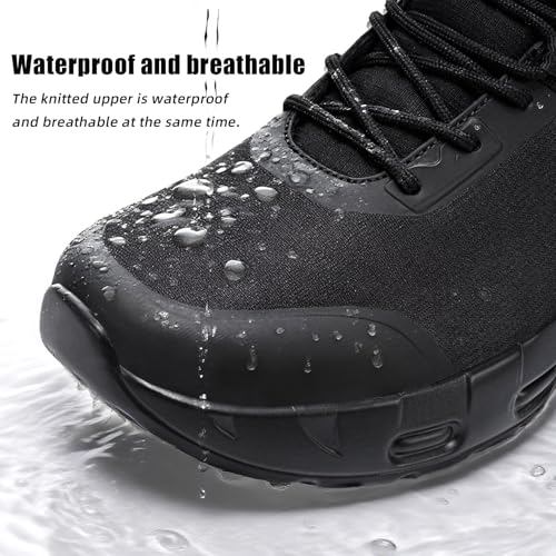 KEFUWU Military Tactical Boots Women Wide Waterproof 6 Inches Lightweight Durable Side-Zip Combat Hiking Work Boots Non Slip