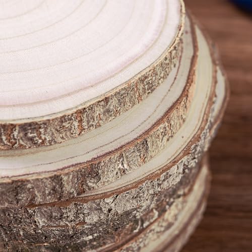 10 Pcs Natural Paulownia Wood Slices 7-8 Inches,Wood Slices for Centerpieces Table Decorations,Unfinished Rounds Wood for ...
